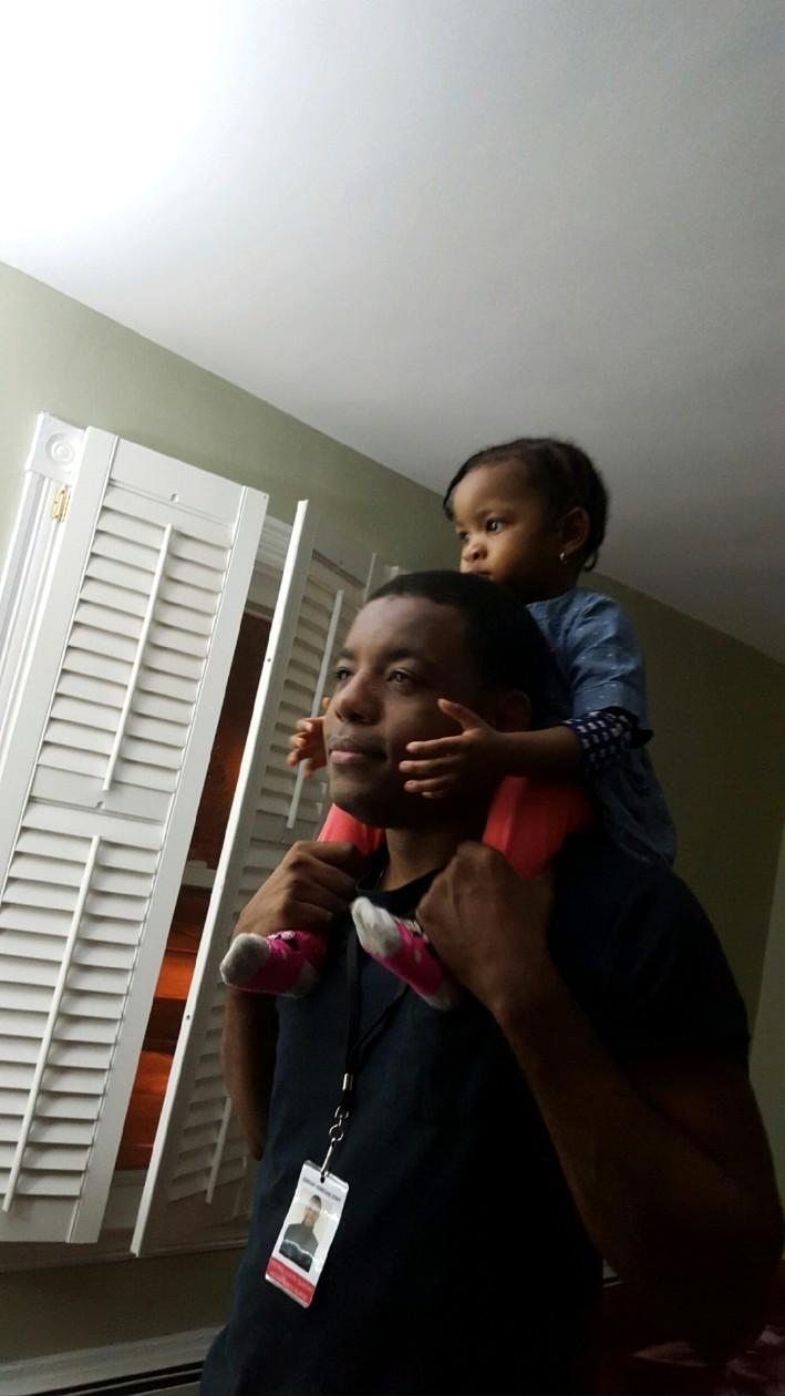 Bella on Babe’s shoulders, 2016