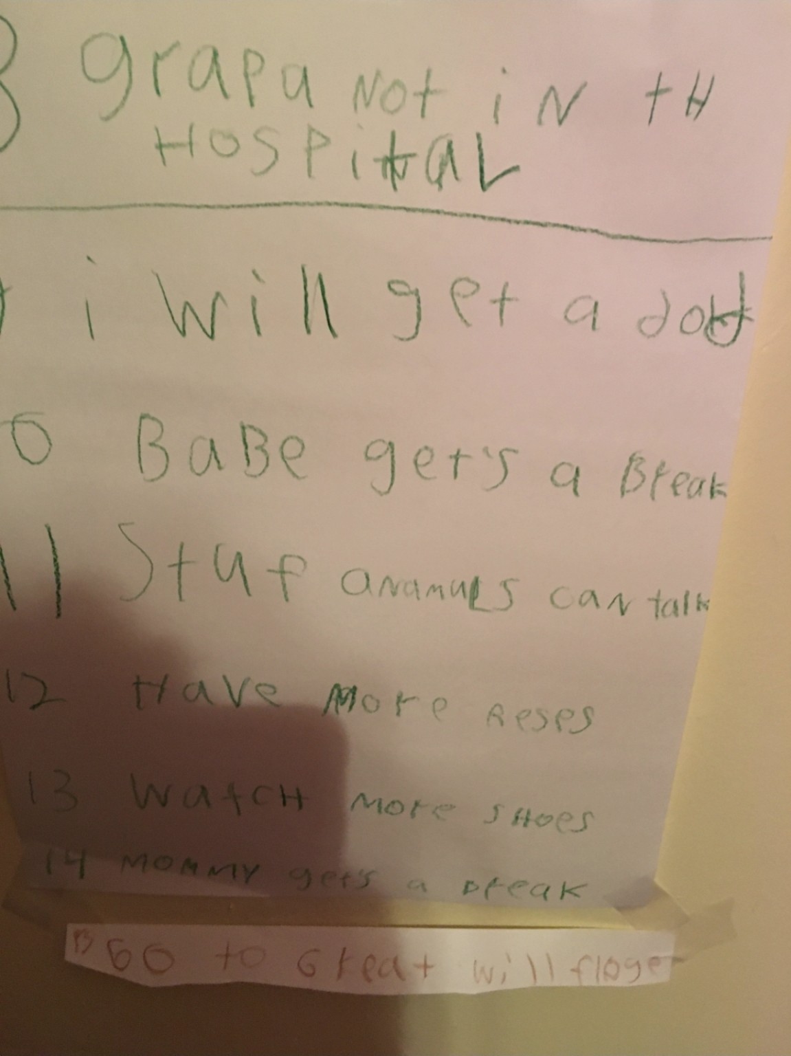 More of Bella’s wishes.