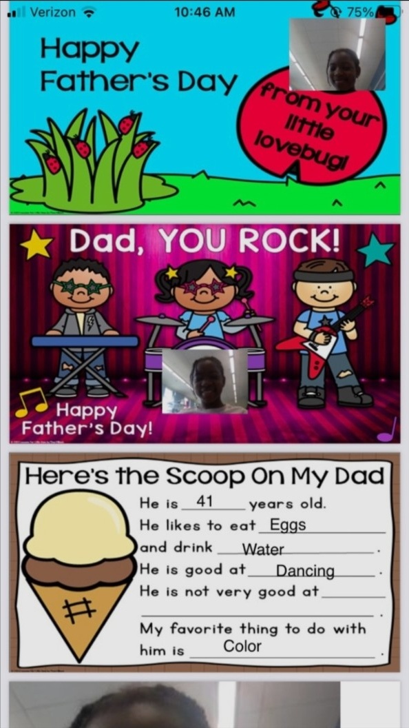 Bella’s Father’s Day card: coloring was her favorite thing to do with her dad.
