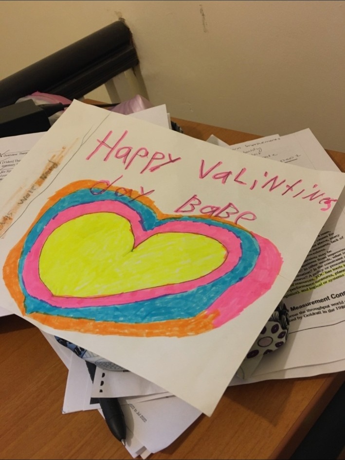 Bella’s colorful Valentine addressed to Babe.